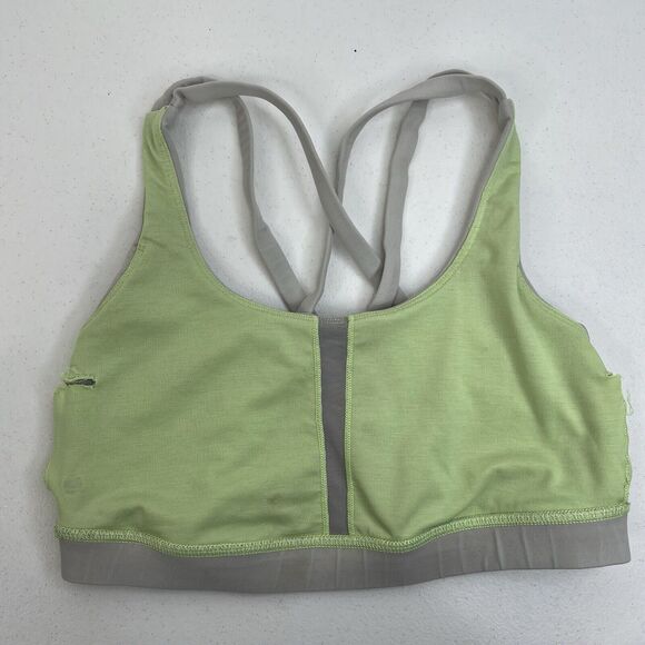 Lululemon Size 6 Energy Bra Medium Support Stretch B / C Cup Gray Lime Green - Picture 8 of 13